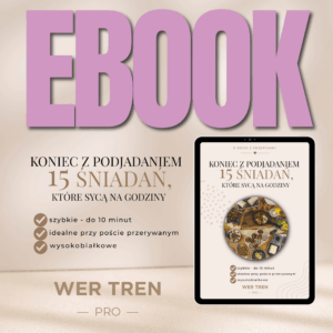 Bold pink 3D 'EBOOK' text fills the top, with a tablet mockup showing a cookbook page on a beige background (hero image).